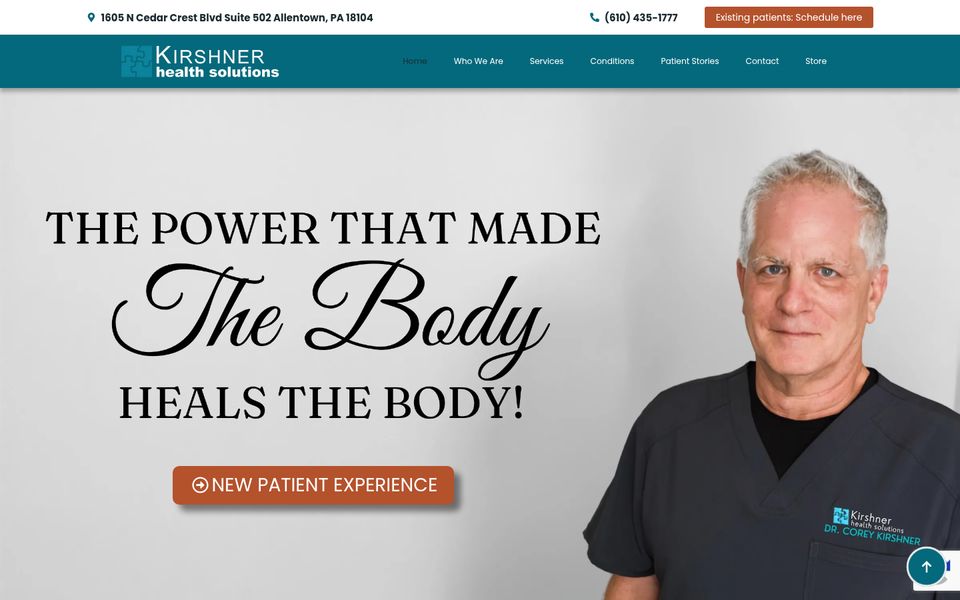 Kirshner Health Solutions homepage
