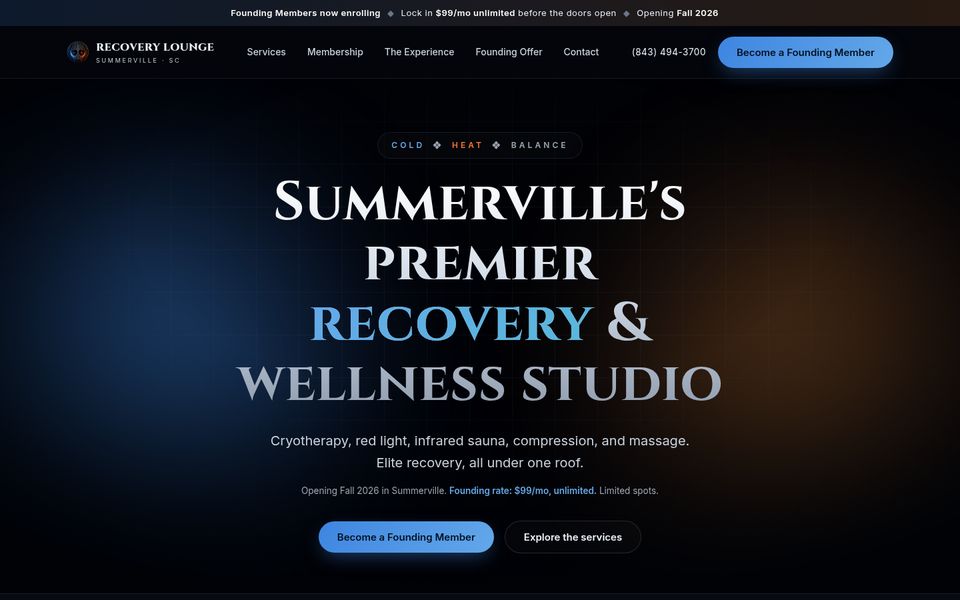The Recovery Lounge homepage