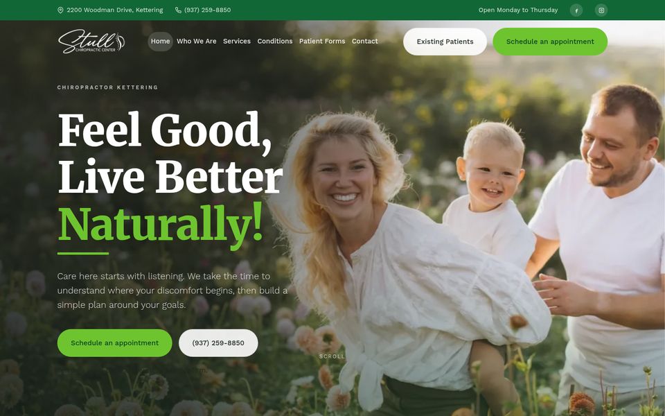Stull Chiropractic Center homepage